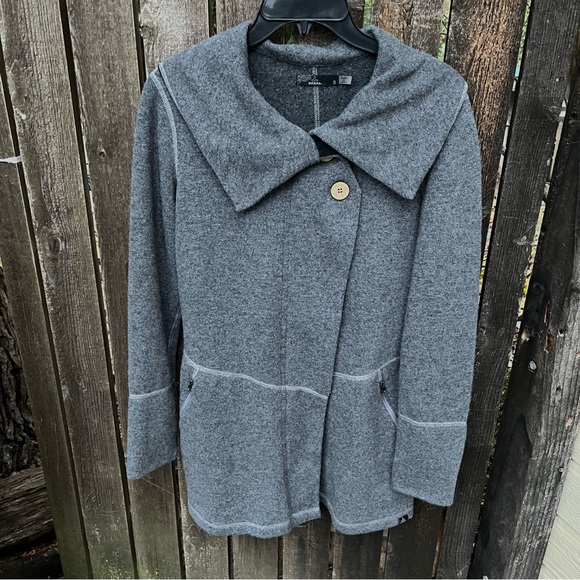 Prana Sephra Full Zip Recycled Wool Blend Shawl Collar Sweater Jacket Sz S - Picture 7 of 16